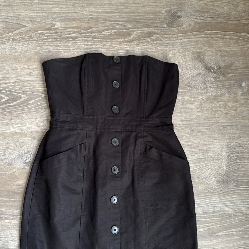 Jenni Kayne Strapless Button Down Placket Dress 2 - Picture 4 of 10
